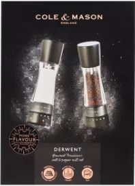 Cole & Mason Salt And Pepper Mill Derwent Wood Gift Set - Black