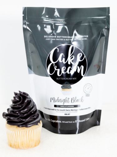 Cake Cream Swiss Meringue Buttercream Mix 400g - Midnight Black