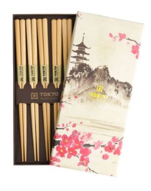 Tokyo Design Studio Chopstick Set 5pc - Wooden Brown