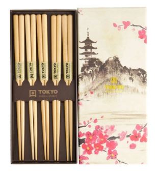 Tokyo Design Studio Chopstick Set 5pc - Wooden Brown