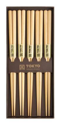 Tokyo Design Studio Chopstick Set 5pc - Wooden Brown