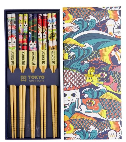 Tokyo Design Studios Chopstick 5pc Set - Lucky & Koinobori