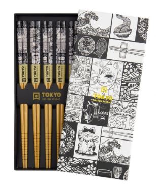 Tokyo Design Studio Chopstick Set 5pc - Tokyo Fan