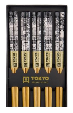 Tokyo Design Studio Chopstick Set 5pc - Tokyo Fan