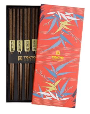 Tokyo Design Studio Chopsticks 5pc Set - Dark Brown