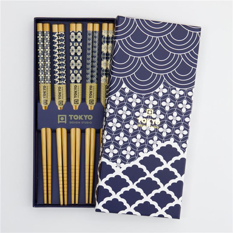 Tokyo Design Studio Chopstick Set 5pc - Blue