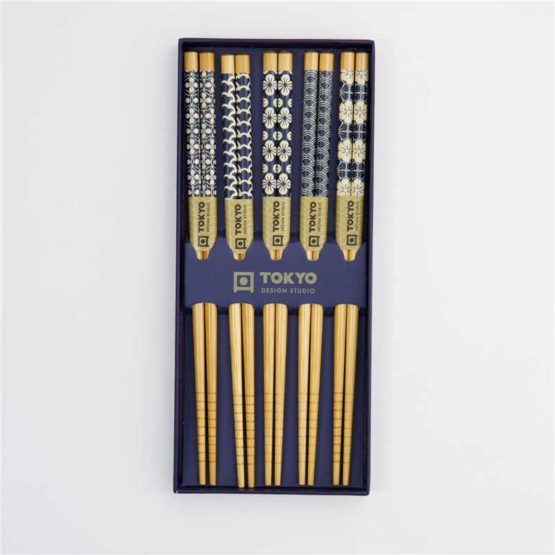 Tokyo Design Studio Chopstick Set 5pc - Blue