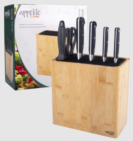 D.line Rectangle Universal Knife Block - Bamboo Knife Storage The Cooks Kitchen Mandurah