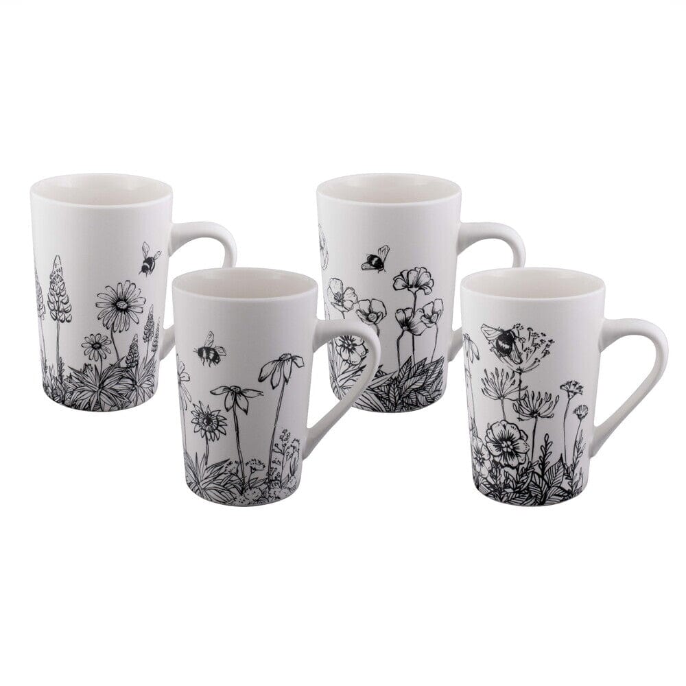 Bundanoon S/4 Buzzing Garden 350ml Tube Mug Mugs - Cups & Saucers The Cooks Kitchen Mandurah