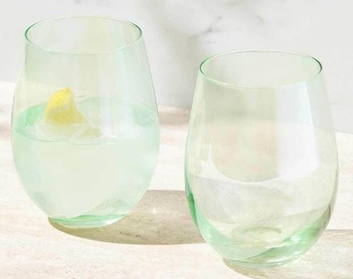 Maxwell & Williams Glamour - Stemless Wine Glasses 540ml Set Of 2 - Green Wine The Cooks Kitchen
