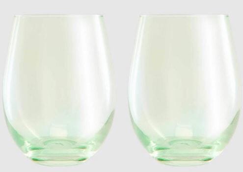 Maxwell & Williams Glamour - Stemless Wine Glasses 540ml Set Of 2 - Green Wine The Cooks Kitchen