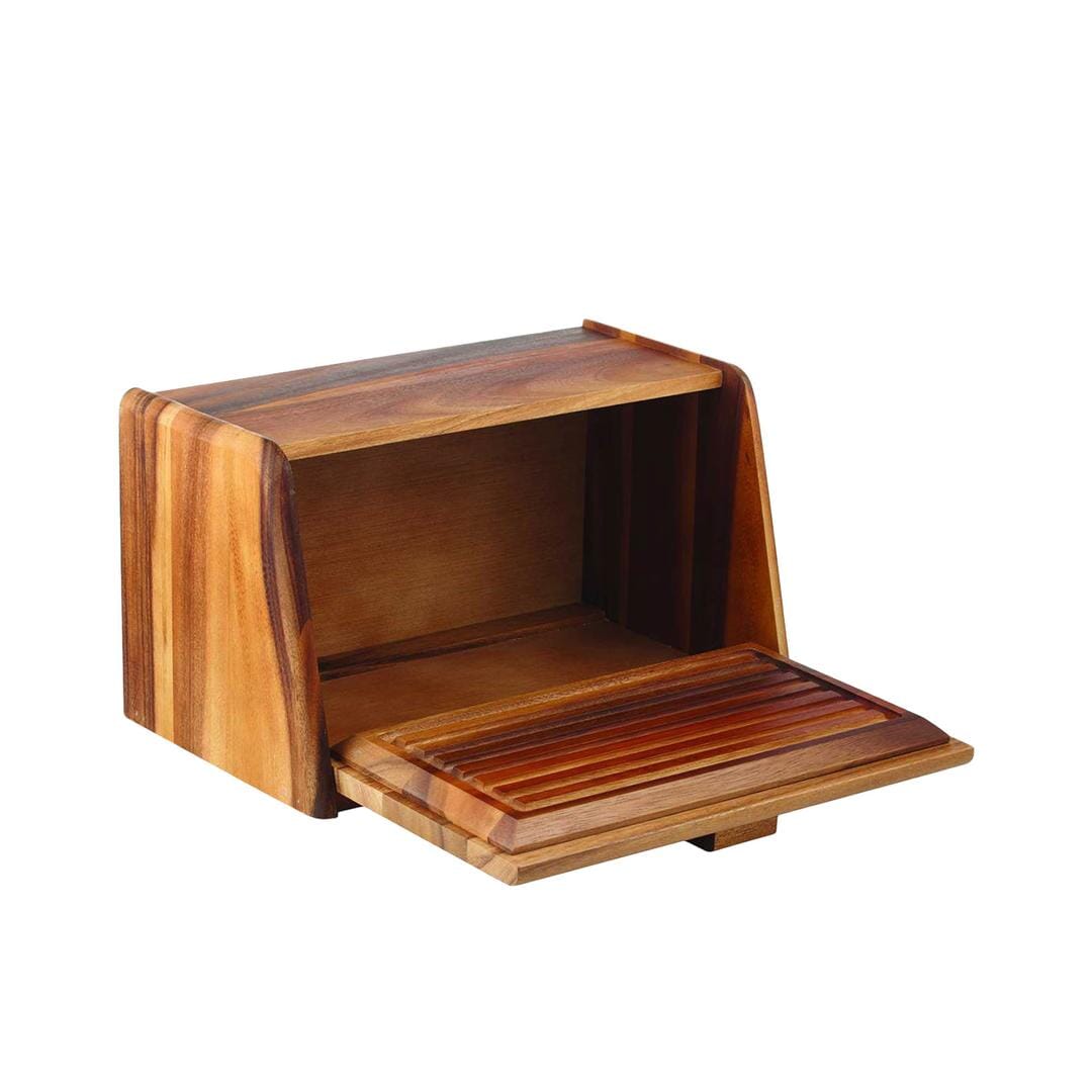 Davis & Waddell Acacia Bread Box Bread & Butter Storage The Cooks Kitchen