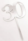 Cake Craft Acrylic Silver Cake Topper Number 30