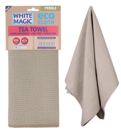 White Magic - Eco Cloth Tea Towel - Pebble Tea Towels The Cooks Kitchen