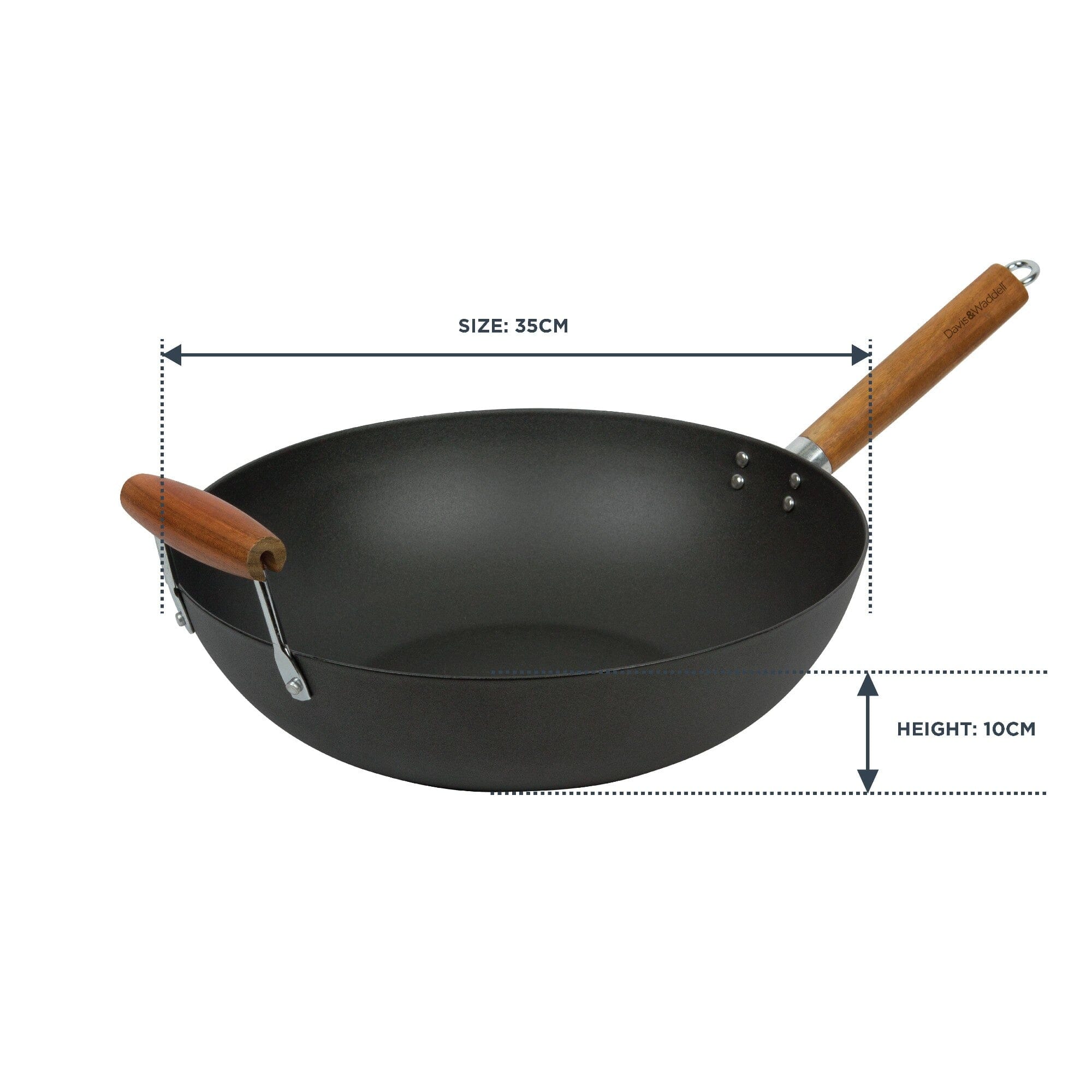 Davis & Waddel Lotus Rock Non-stick Stirfry Wok 50x35x10cm Woks & Stirfrys The Cooks Kitchen