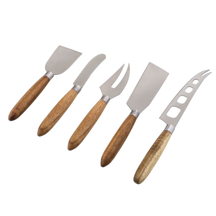 Davis & Waddell Fine Foods Cheese Knife Set 5pce Natural & Stainless Steel