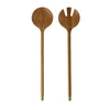 Davis & Waddel Acacia/brass Set Of 2 Salad Servers