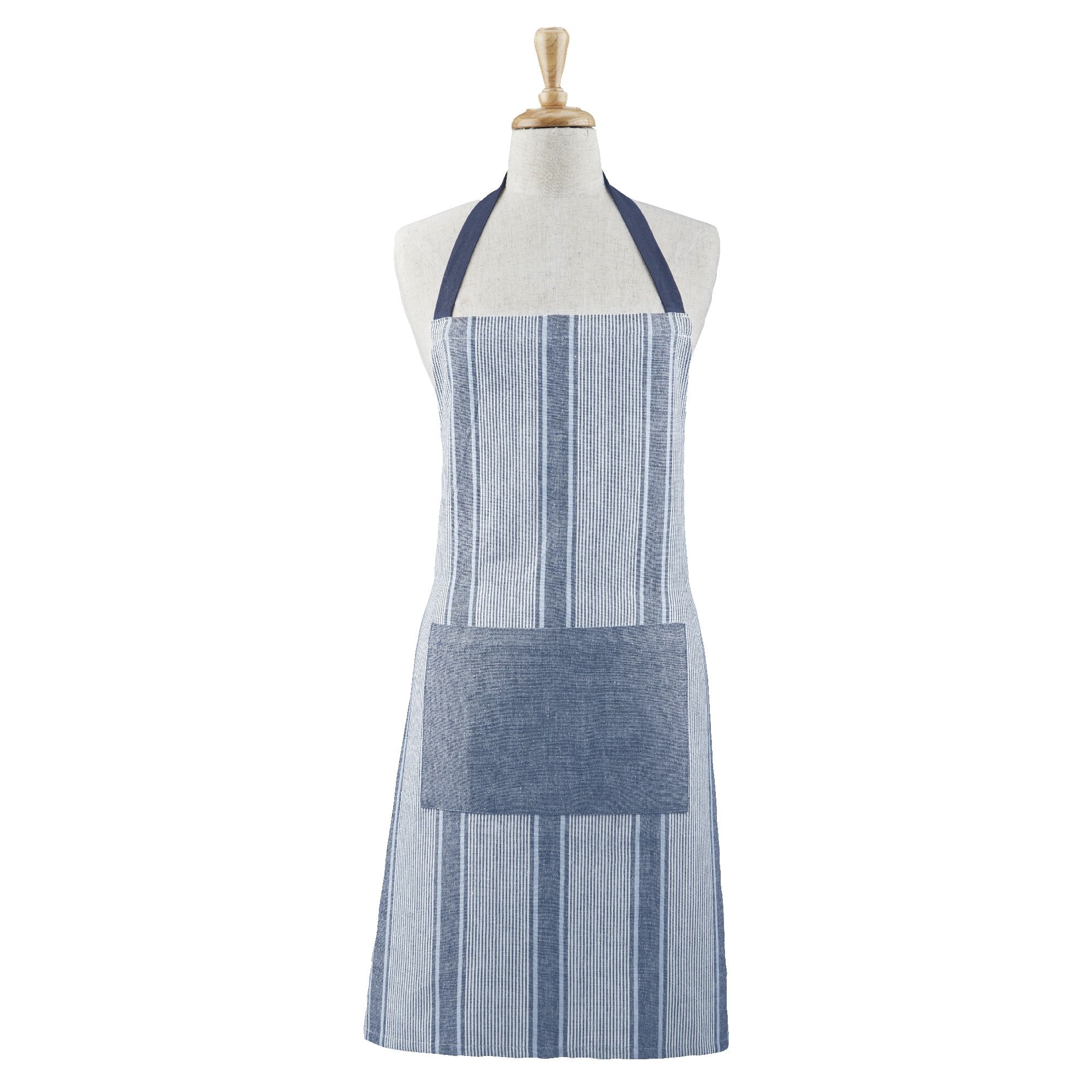 Davis & Waddel Ellis Cotton Stripe Butchers Apron - Blue