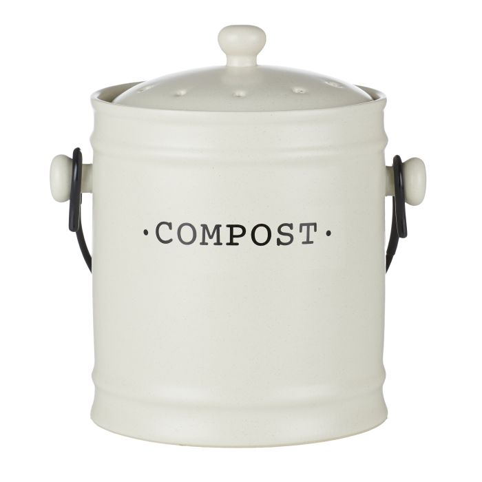 Davis & Waddell Darley 3.5l Compost Bin, Cream 22x18x25cm