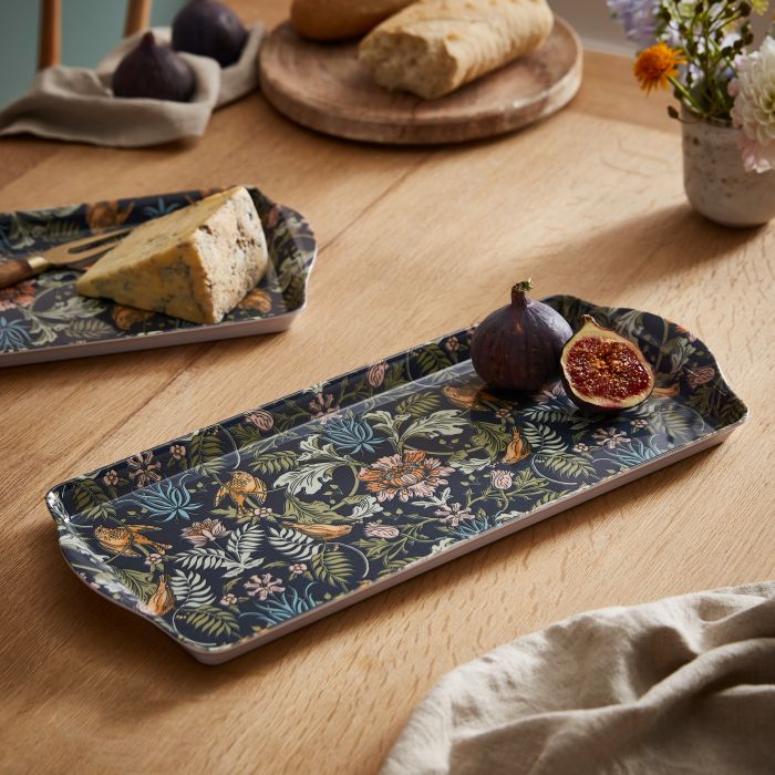 Ulster Weavers Finch & Flower Small Tray Navy 39x17x3cm