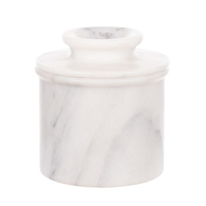 Davis & Waddell Nuvolo Marble French Butter Bell White Grey 15x10.5cm