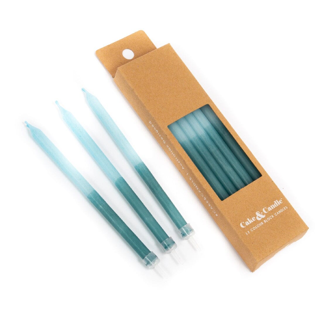 Cake & Candle - 12cm Hand Dipped Candles - Blue Candles The Cooks Kitchen