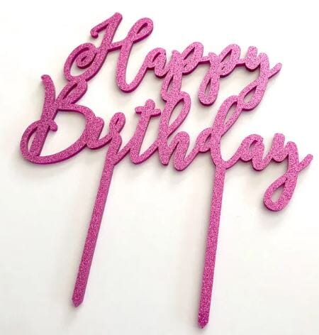 Cake Craft Acrylic Pink Happy Birthday Acrylic Cake Toppers The Cooks Kitchen 