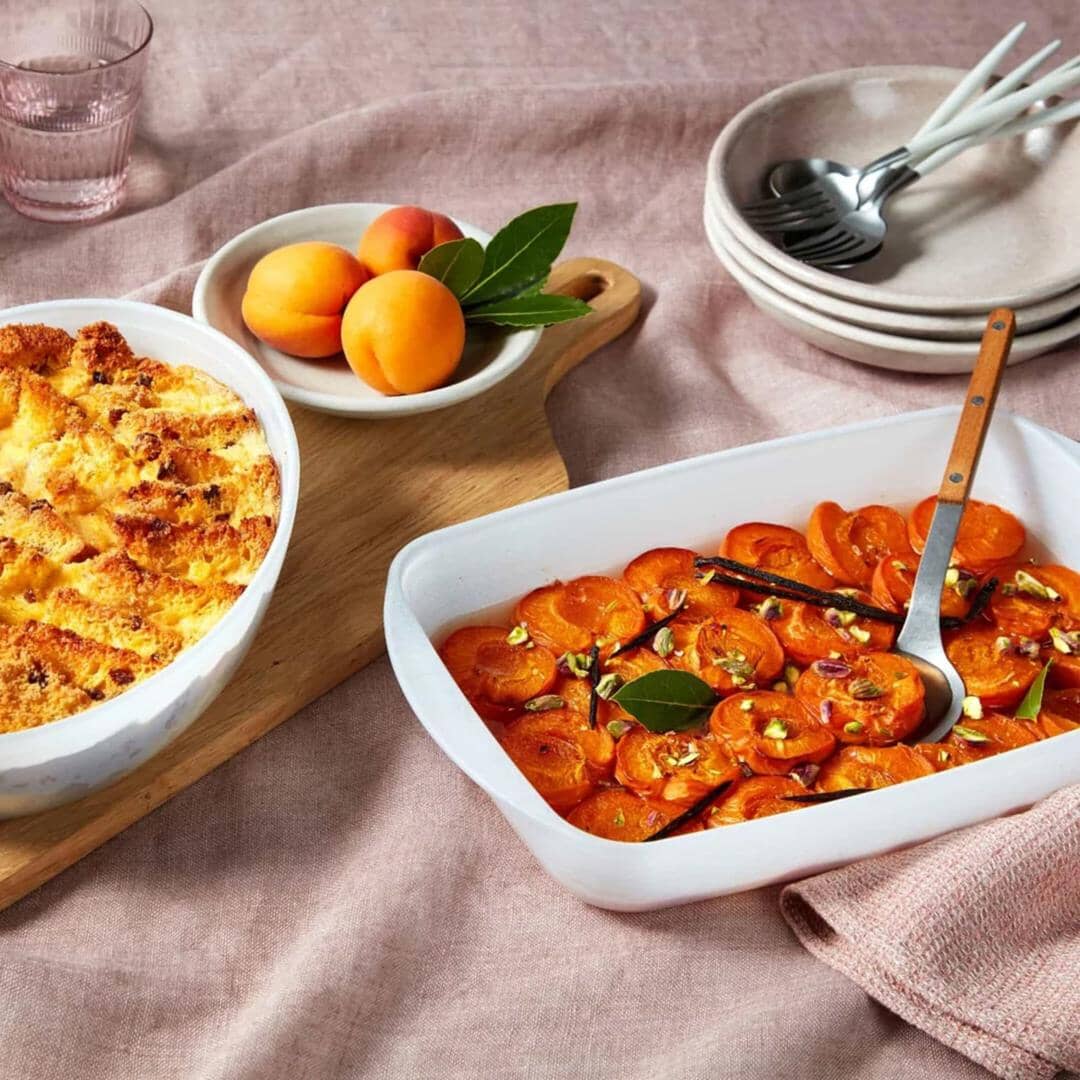 Essteele Glass Ceramic Non Stick Ovenware 2.3l Medium Rectangle Dish Oven to Tabletop The Cooks Kitchen 