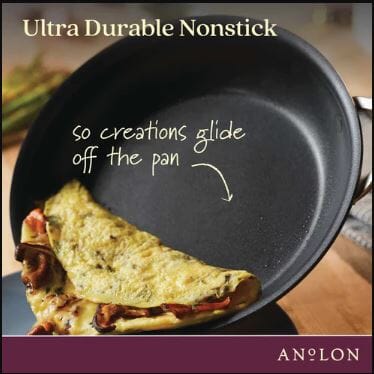Anolon Endurance+ 20/26cm Open French Skillet Twin Pack Saucepans/Chef Pot The Cooks Kitchen 