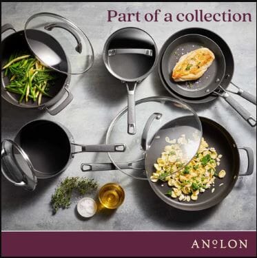Anolon Endurance+ 20/26cm Open French Skillet Twin Pack Saucepans/Chef Pot The Cooks Kitchen 