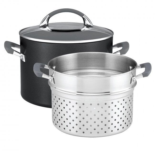 Anolon Endurance+ 24cm/7.6l Stockpot Bonus Pasta Insert Casseroles & Stockpots The Cooks Kitchen 