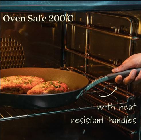 Anolon Endurance+ 3pc Set - !8cm Saucepan, 28cm Covered Sautese, 24cm Skillet