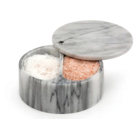 Rsvp Marble Swivel Top Salt Box 13 X 6cm - White Herb & Spice Storage The Cooks Kitchen 