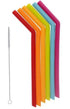 Joie Rainbow Smoothie Silicone Straws - 6 Straws & Cleaning Brush