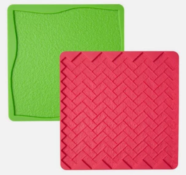 Wilton Texture Mat Set 2pc - Grass & Brick Designs Embossers The Cooks Kitchen 