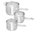 Scanpan Commercial 3pc Saucepan Set - 16cm/18cm/20cm Stainless Steel Cookware Sets The Cooks Kitchen 