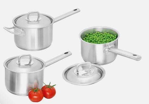 Scanpan Commercial 3pc Saucepan Set - 16cm/18cm/20cm Stainless Steel Cookware Sets The Cooks Kitchen 