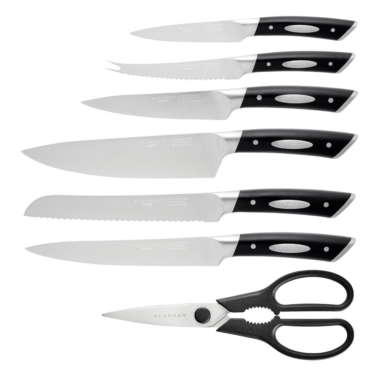 Scanpan Classic 8 Piece Eclipse Knife Block Set Knife Blocks & Racks The Cooks Kitchen Mandurah 