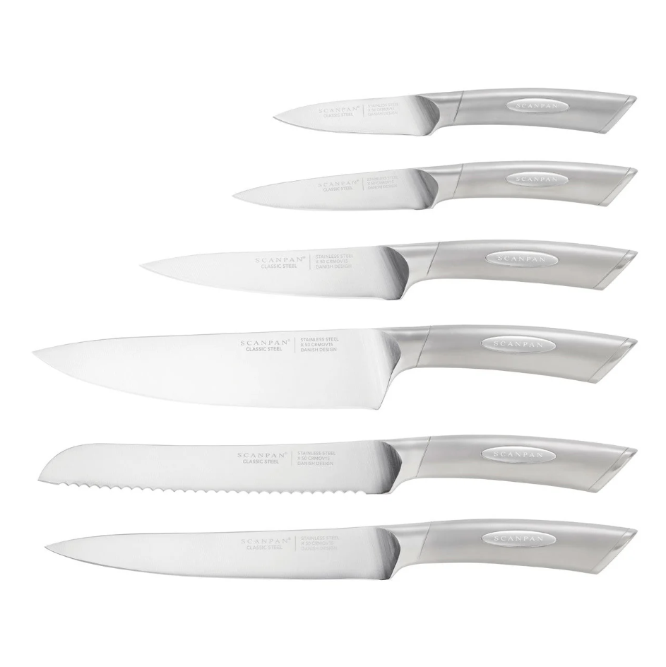 Scanpan Classic Stainless Steel Step Knife Block Set