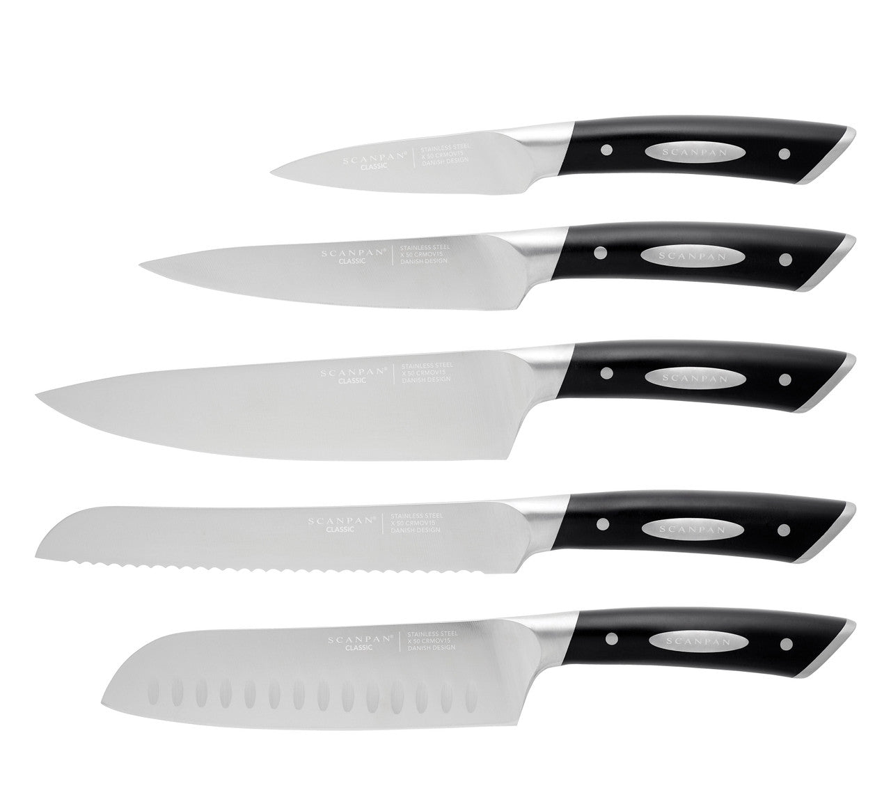 Scanpan Kalo 6 Piece Knife Block Set - Ash