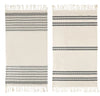 Tea Towels -natural & Black Set Of 2