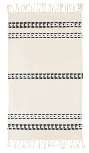 Tea Towels -natural & Black Set Of 2
