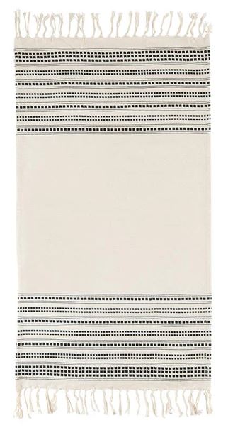 Tea Towels -natural & Black Set Of 2