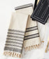 Tea Towels -natural & Black Set Of 2