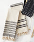 Tea Towels -natural & Black Set Of 2