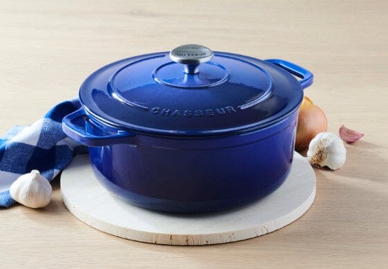 Chasseur Round French Oven 28cm Azure Enameled Cast Iron The Cooks Kitchen 