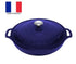 Chasseur Low Round Casserole 30cm/2.5l Azure Enameled Cast Iron The Cooks Kitchen 