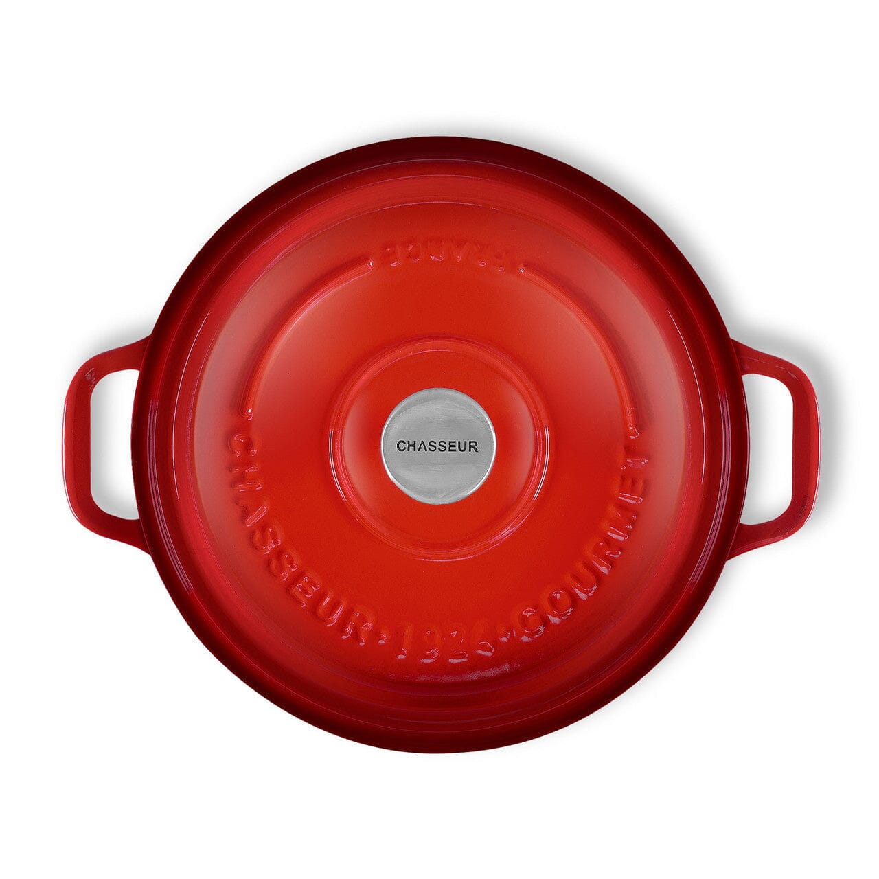 Chasseur Gourmet Round French Oven 26cm/5l - Crimson Cast Iron Casseroles The Cooks Kitchen 