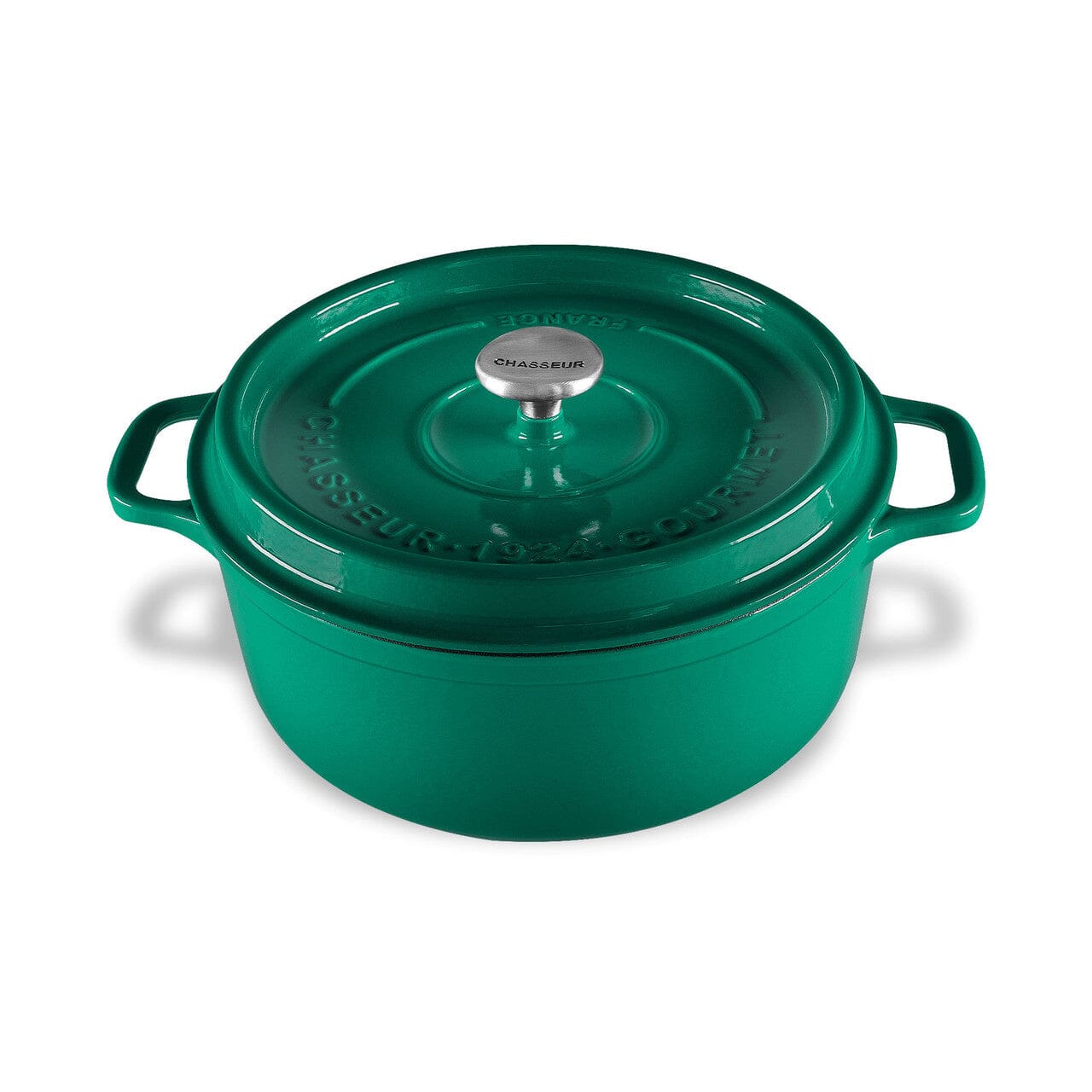 Chasseur Gourmet Round French Oven 26cm/5l - Jade Cast Iron Casseroles The Cooks Kitchen 