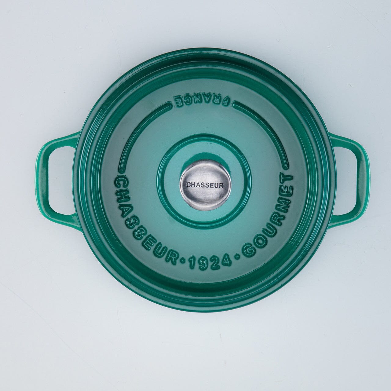 Chasseur Gourmet Round French Oven 28cm/6.1l - Jade Cast Iron Casseroles The Cooks Kitchen 